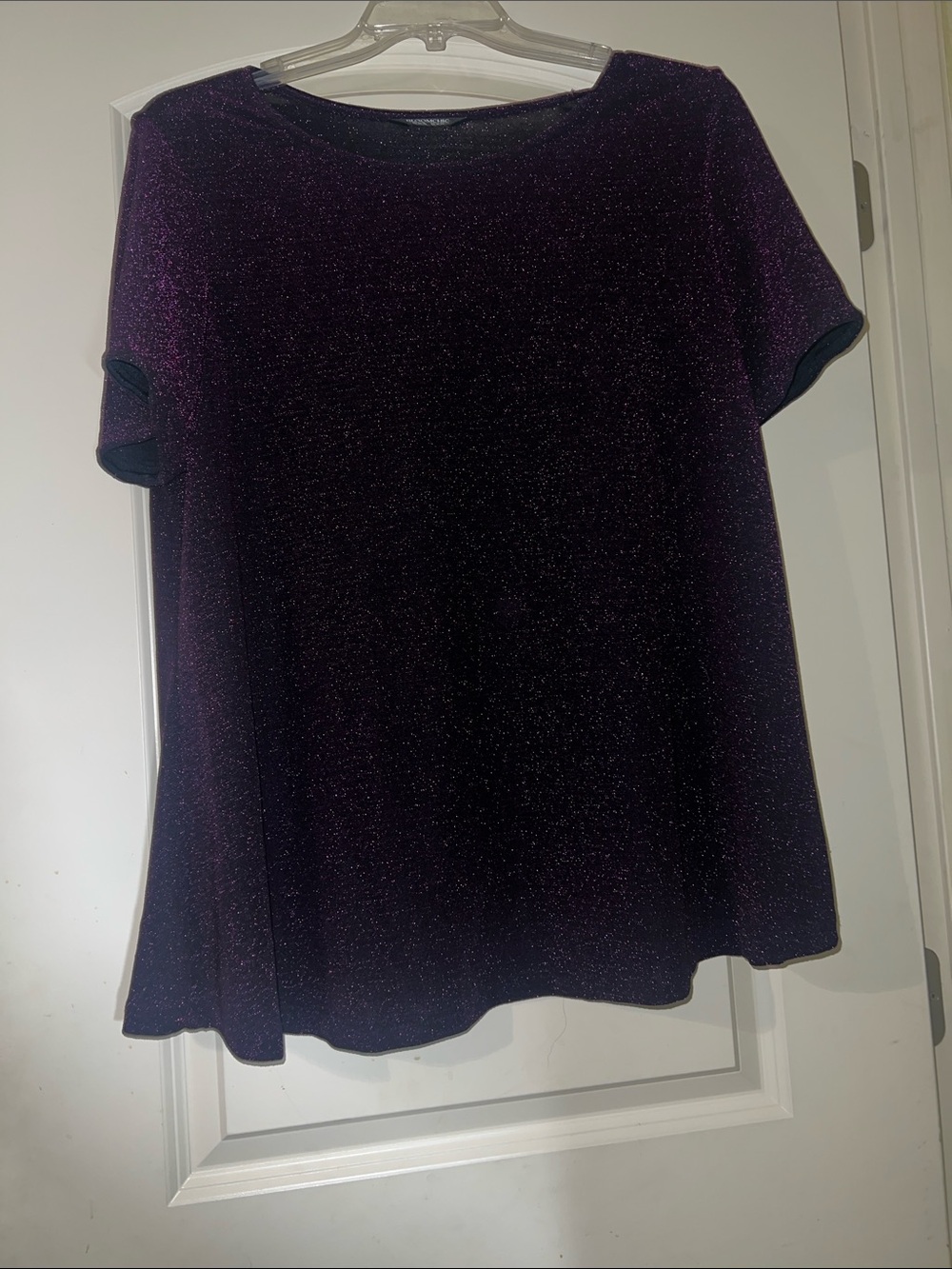 Women’s Shimmery Purple Short-Sleeve Top